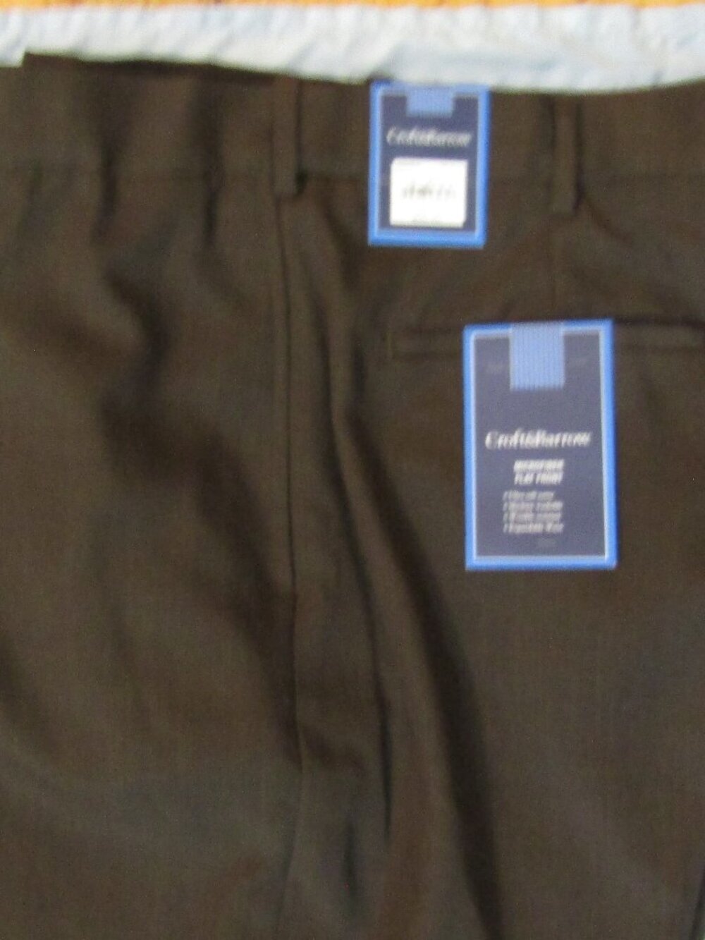 NWT Croft & Barrow Brown Dress Pants Size 36x30 Dark Walnut Brown Flat Front